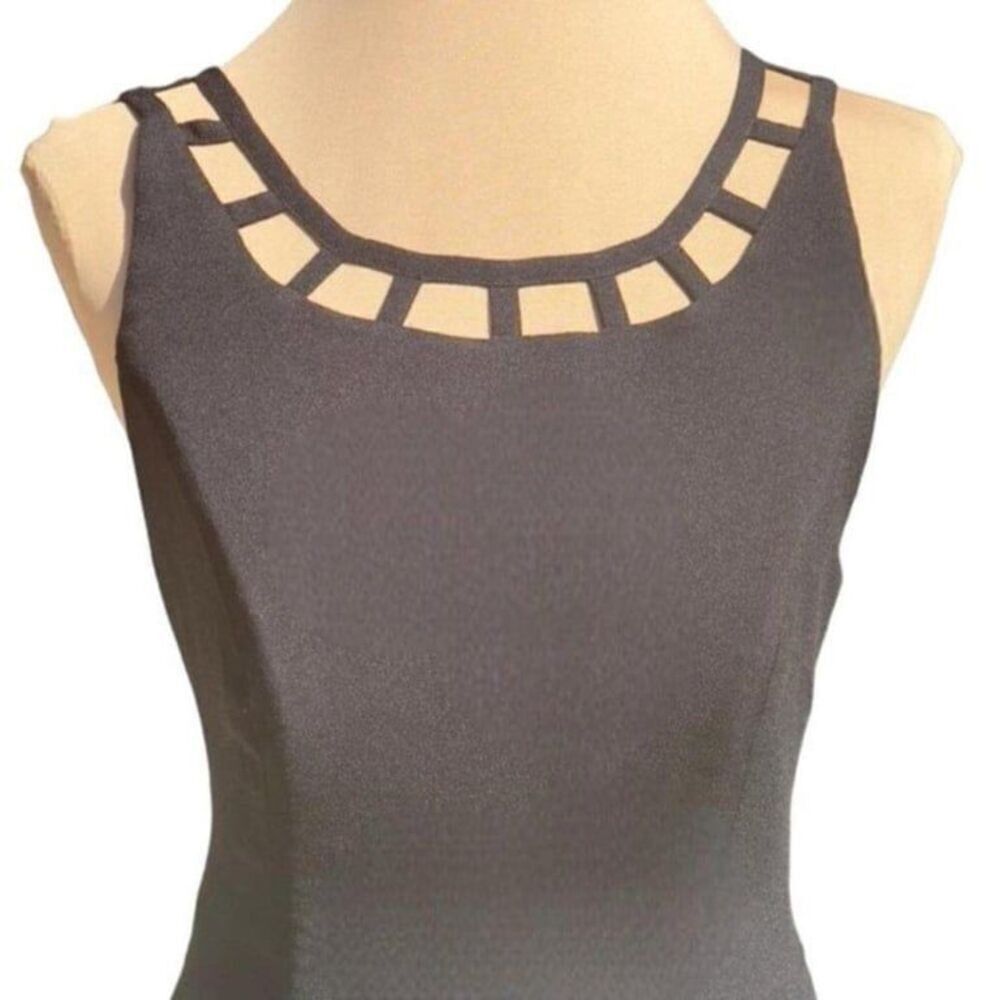 Vtg Rex Lester Black Pencil Gown Sz 2 - Picture 7 of 9